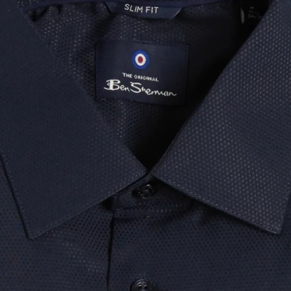 BEN SHERMAN SLIM FIT BUTTON DOWN SHIRT MENS LONG SLEEVE BLUE COLOR SIZE S 32/33 - Picture 3 of 11